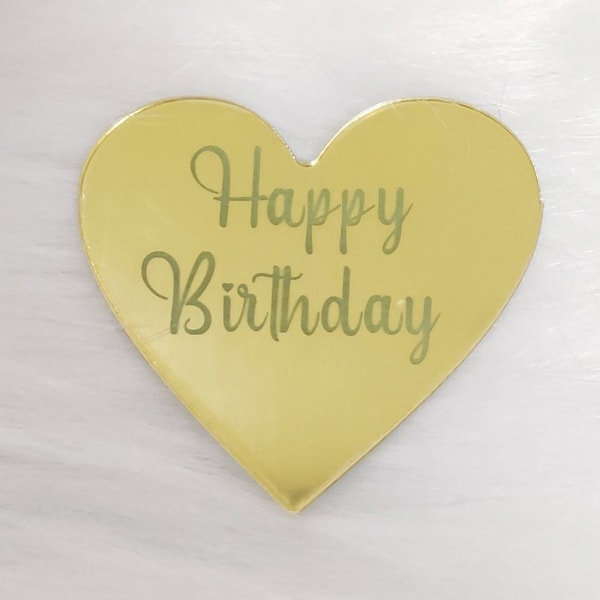 10 kpl Cake Top Flag Cupcake Topper GOLD HEART - varastossa Gold Heart-Heart