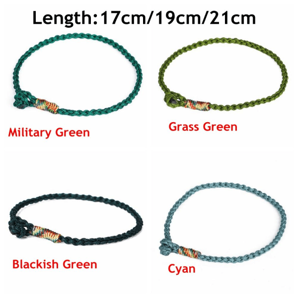 Buddhist Knots Rannekoru Weave Rannekoru MILITARY GREEN-19CM - varastossa