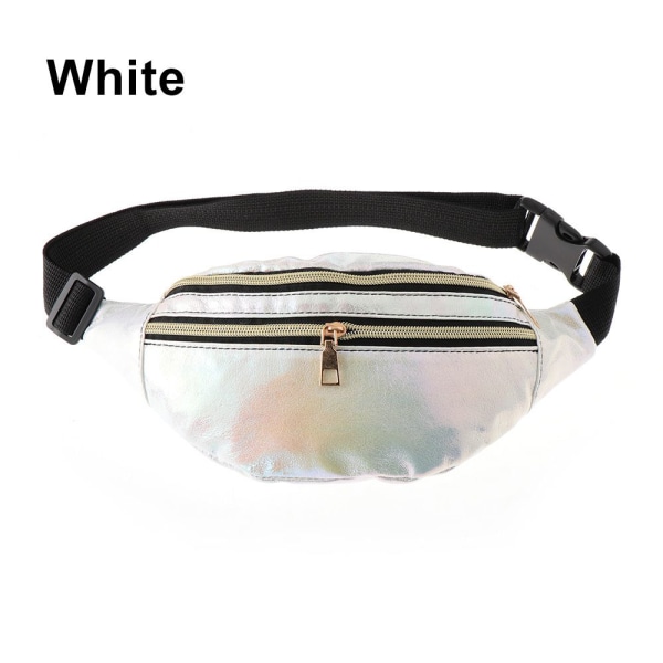 Laser Waist Bag Hip Bum Bag Fanny Pack WHITE - spot-myynti white