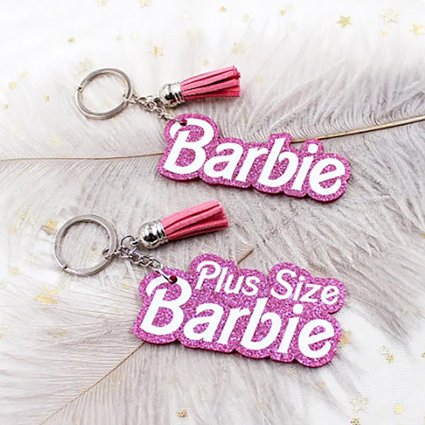 Tassel Barbie English Alphabet Keychain Naisten UV Print Hot Pin - Spot Sale 1