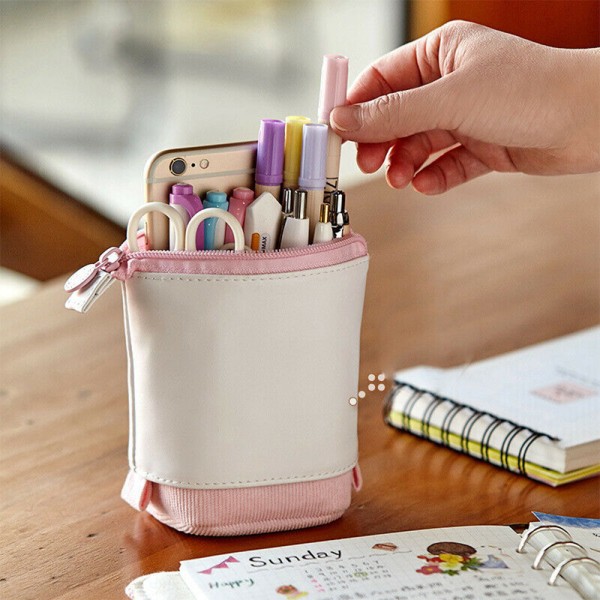 Pop-up case Teleskophållare Brevpapper PU sminkväska - on stock pink