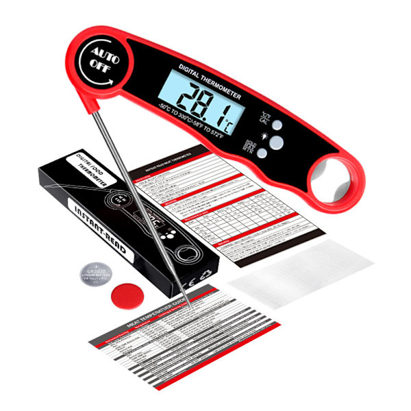 Kötttermometer Digital för grillning BBQ Matlagning - spot sales red