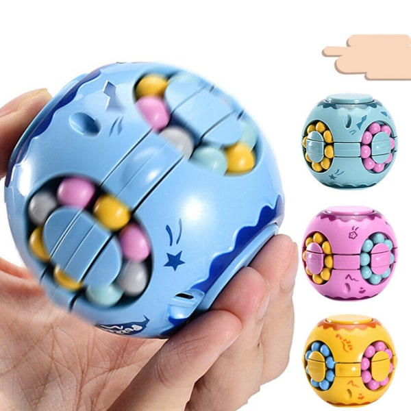 Magic Cube Little Magic Bean Roterande kub Kid Stress Relief Toy - stock Lake Cyan