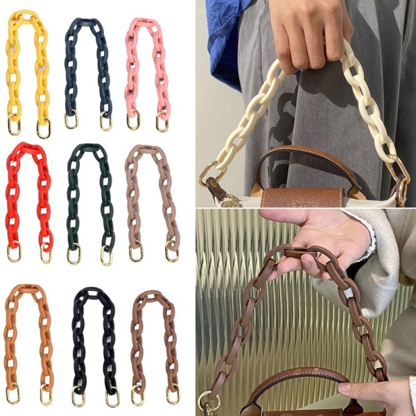 Resin Chain Bag Strap BEIGE - stock beige