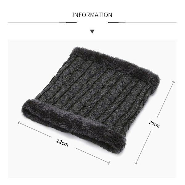 Stickad halsduk tjock halsring SVART - stock black