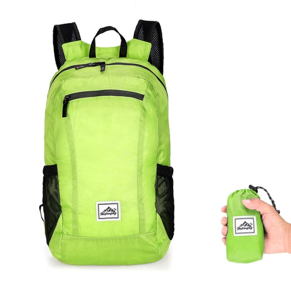 15L Utomhusryggsäck Vikbar Camping Resväska Skolväska - spot försäljning Green