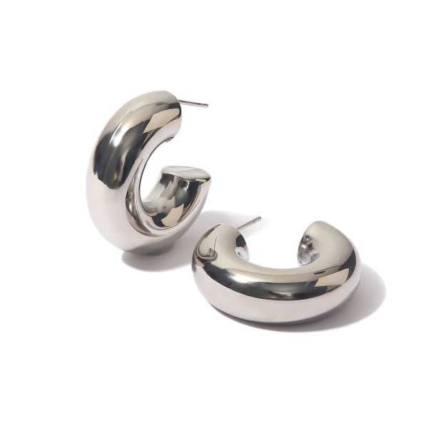 Hoop Earrings Korvaklipsit SILVER B - varastossa silver B-B