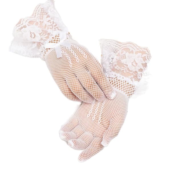 Fishnet Mesh Handskar Brudhandskar VIT - spot sales White