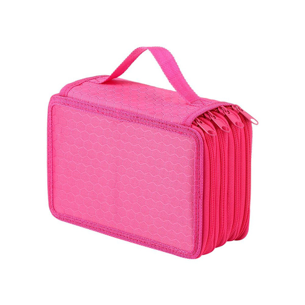 72 Slots Nylon Case Kynälaukku ROSE RED - high quality rose red