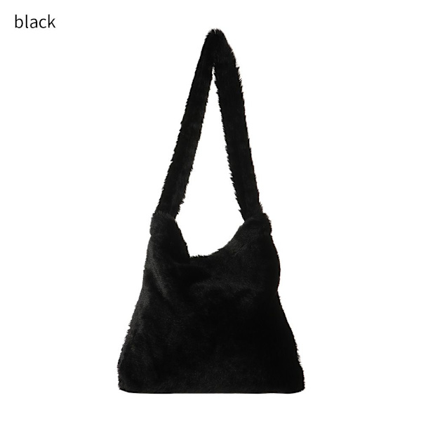 Fluffig axelväska Shoppingväska - high quality black