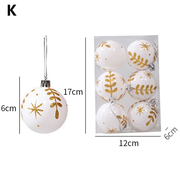 6cm 6kpl Ball Bauble Drop Pendant K - spot-myynti