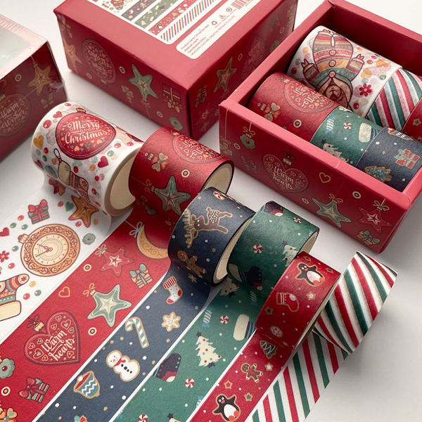 6kpl/setti Merry Christmas Washi Tape Box-Packed - spot-myynti
