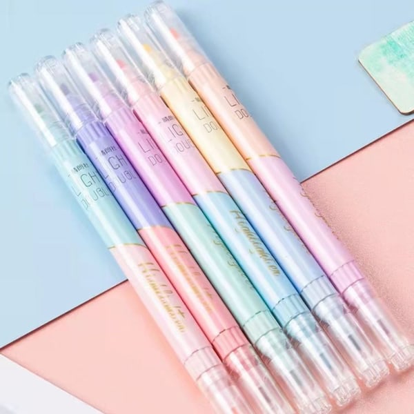 6kpl Highlighter Set Key Points Markers Värillinen kynä - spot-ale 6PCS/Set