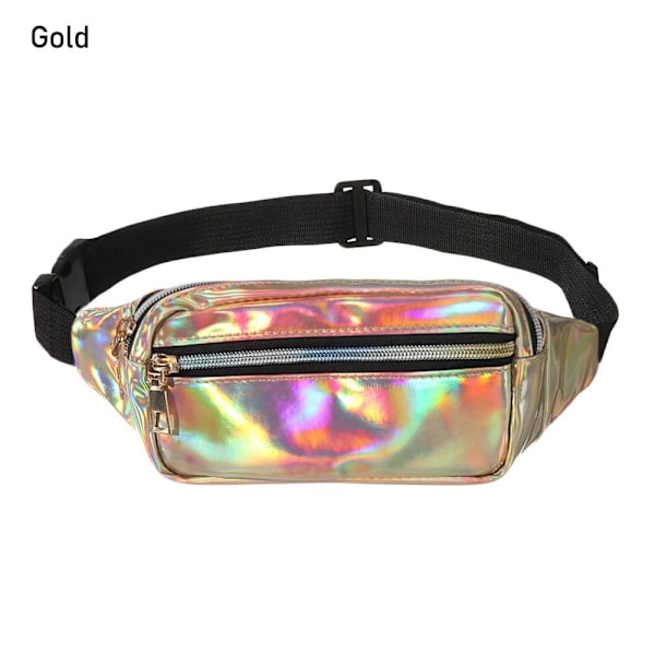 Uudet laserholografiset vyölaukut Fanny Pack Slim Shiny - varastossa hopea