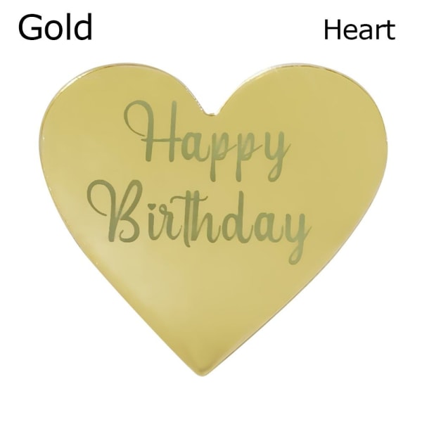 10 kpl Cake Top Flag Cupcake Topper GOLD HEART - varastossa Gold Heart-Heart