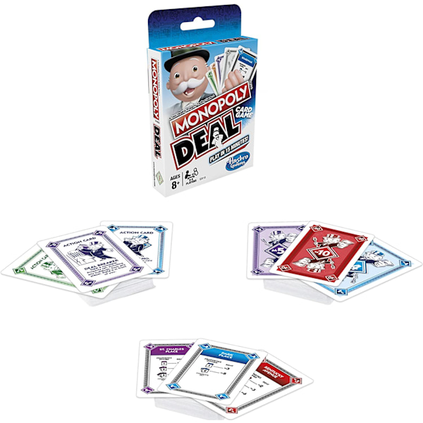 MONOPOLY Deal Card Game, snabbspelande kortspel för 2-5 spelare - spot sales