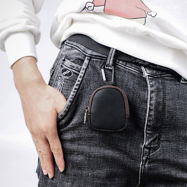 Läder Running Pouch Hörlursväska KAFFE - high quality Coffee