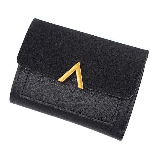 Personlig V-formad plånbok med spänne Multifunktionsväska med hög kapacitet för kvinnor Kvinnliga damer - spot försäljning Black