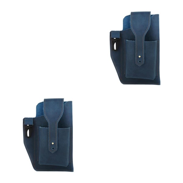 1/2/3 läder telefon hölster bältesväska Snygg midjeväska ficka - high quality Blue 2PCS
