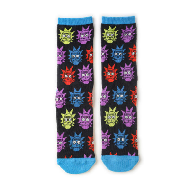 1 pari Rick and Morty Mr. Meeseekin kuvioidut miesten sukat - laadukkaat C