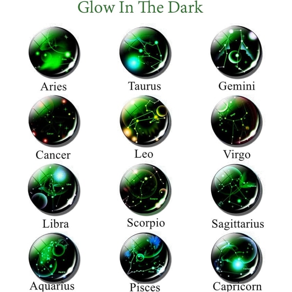 12 Constellation Glow In The Dark Creative Galaxy avaimenperä, - varastossa H
