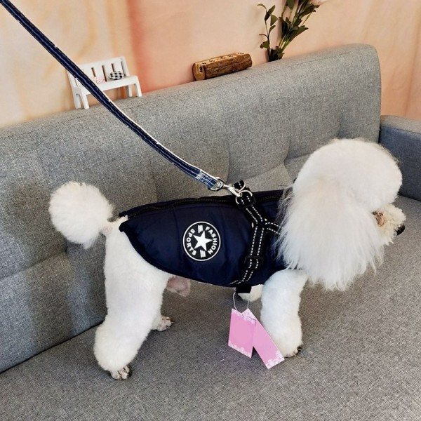 Pet bomull vadderade kläder Vintervarm Pet Dog Jacka - spot sales black 2XL