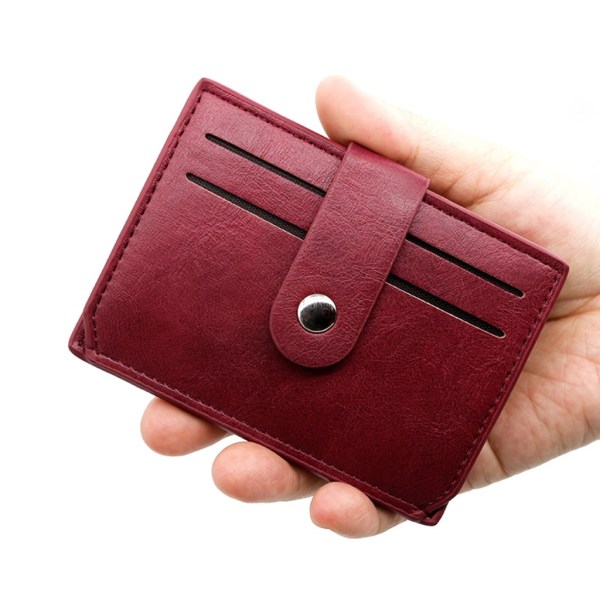 Miesten lompakkopankki luottokorttipidike vedenpitävä PU-nahkainen Multi Slot -laukku - Kukkaro, kytkinlaukku soljella - Spot-ale Red