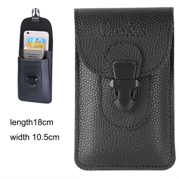 Män PU Läder Mobiltelefon Midjepaket Utomhus Multifunktion Be - high quality D