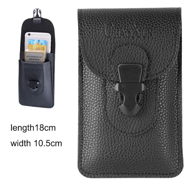 Miesten PU-nahka Matkapuhelin Vyötäröpakkaus Outdoor Multifunction Be - korkea laatu D