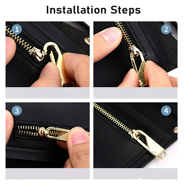 5 ST. Avtagbar dragkedja Reparation Byte av dragkedja - on stock Gun Colour 5PCS