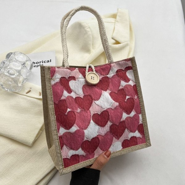 Lunchbox Bag Bärväska RÖD KNAPP KNAPPSTIL - high quality Red Button Style-Button Style