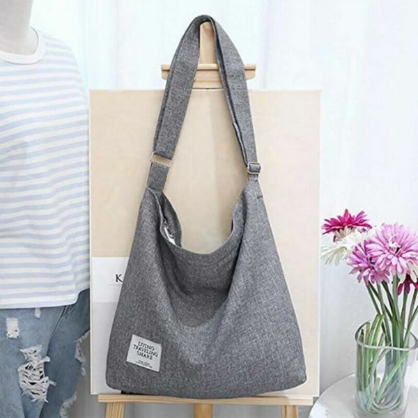 axelväska, väska för damer, tyg Messenger GRÅ - high quality Gray