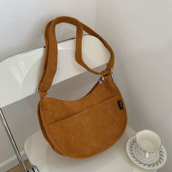 Canvas axelväska Crossbody väska BRUN - spot sales brown