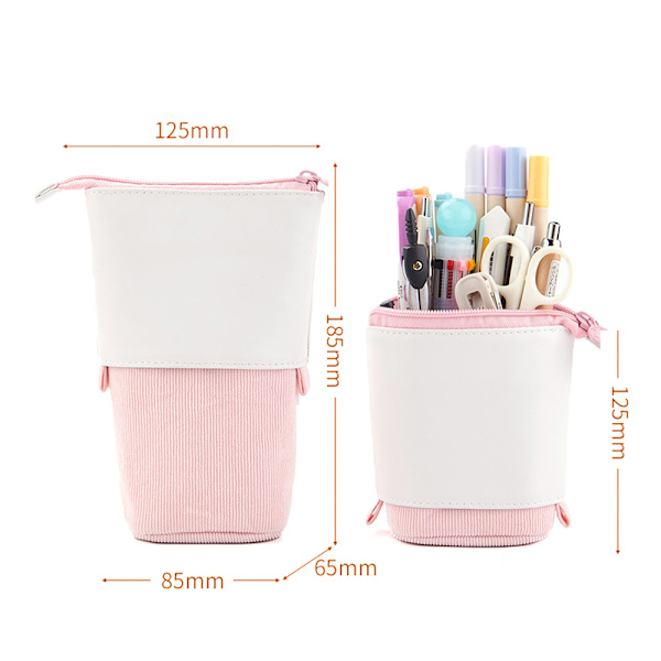 Pop-up case Teleskophållare Brevpapper PU sminkväska - on stock pink