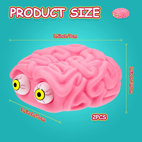 2 delar Brain Stress Ball Eye Fidget Splat Toy Anxiety Relief - spot sales