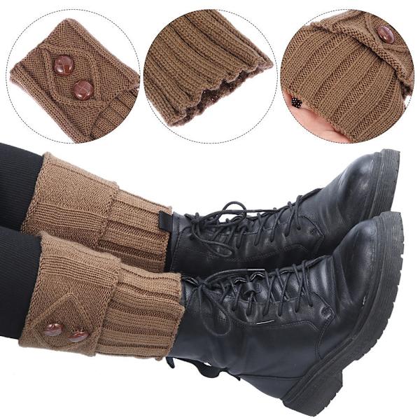 Benvärmare strumpor Knähöga Virkade Leggings KAFFE - on stock