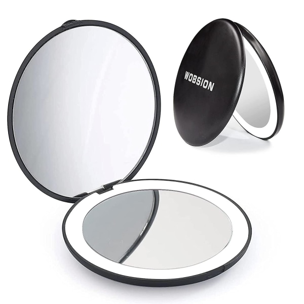 Led kompakt spegel, 10x förstoring kompakt spegel med ljus - on stock