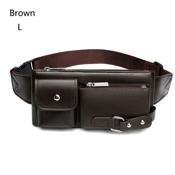 äder midjeväska Fanny Pack BROWN - on stock Brown L