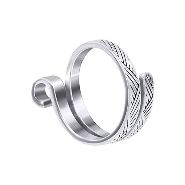 2ST Virkad Finger Ring Stickögla Virkad SILVER - on stock Silver