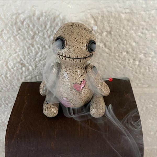 Voodoo Doll Cone Incense Burner Desktop Harts Ornament Doll - high quality 1 set(head left&right)