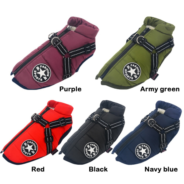 Pet bomull vadderade kläder Vintervarm Pet Dog Jacka - spot sales red L