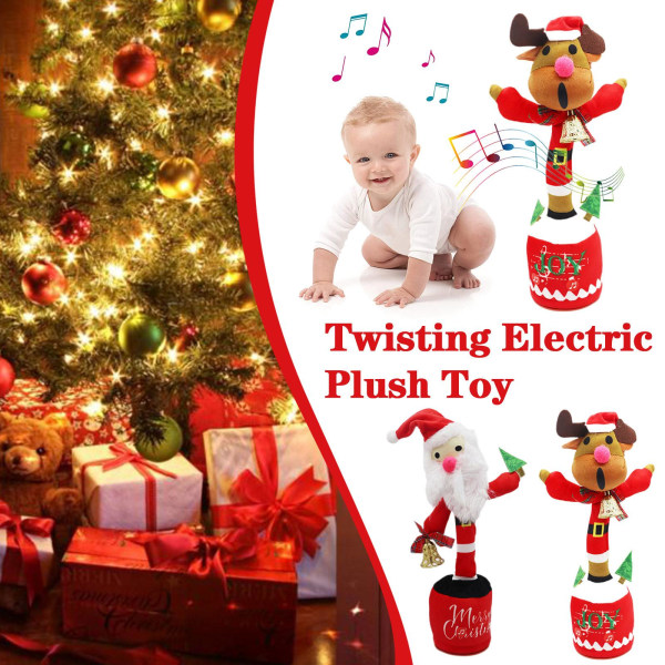 Jouluinen pehmolelu Electric Singing Dance Twisting Musical - spot-myynti Elk one size