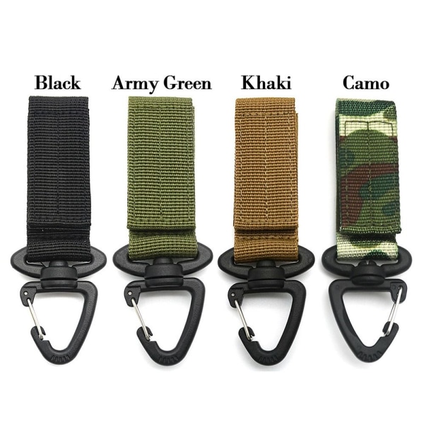2st Webbing Hängande Spänne Nyckelring KHAKI 2ST - stock Khaki 2pcs