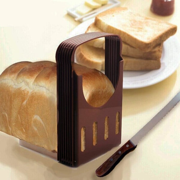 1 stycke gör-det-själv-bakverktyg Brödskärare Rostat brödskivare Rack Vikbar toastskivare Kökstillbehör - high quality