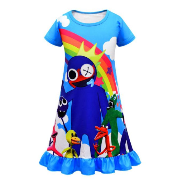 Nattlinnen Rainbow Friends Sovkläder Nattklänning Kortärmad - stock blue 120cm