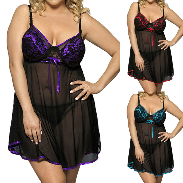Sexig Sling Kjol Perspektiv Lätt Andas För Mode Kvinnor - stock Purple 2XL