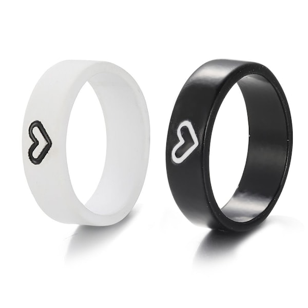 Couple Rings Combination Black White Love - spot-ale