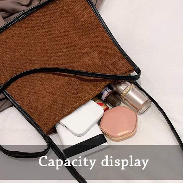 Kvinnor Corduroy Axelväskor Mjuk plysch Handväskor - stock khaki