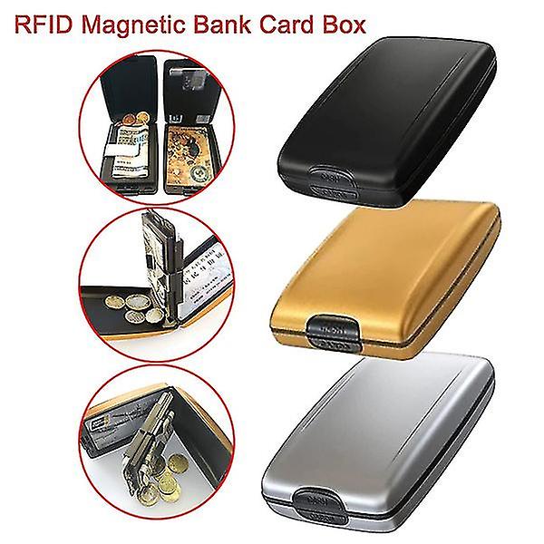 Magneettinen pankkikorttilaatikko, alumiininen metallinen korttikotelo, lompakko - varastossa Silver