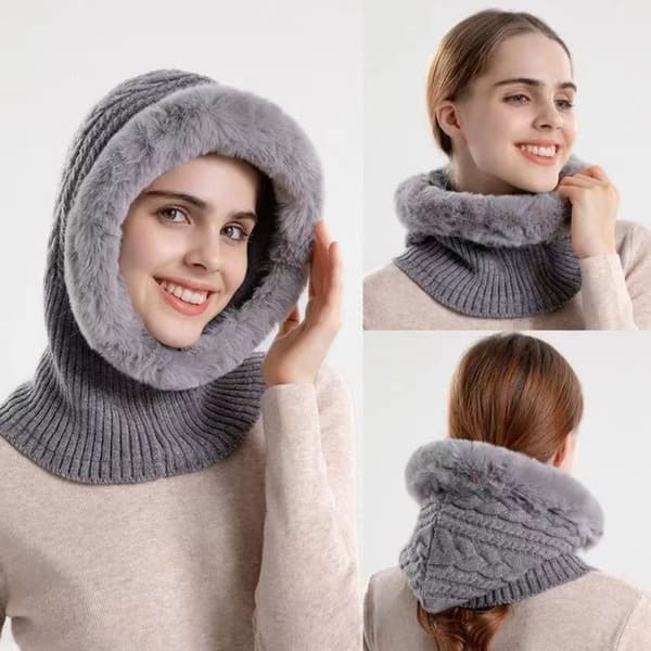 Balaclava mössa Plysch mössa GRÅ - on stock Grey